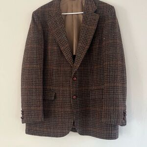 Classic Brown Plaid Men's Blazer
